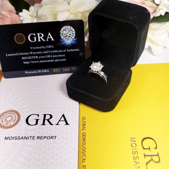 1 Carat Moissanite Engagement Ring in 925 Sterling Silver Band - Picture 5 of 7